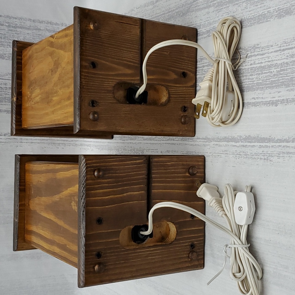 Handmade Wood Night Light Lamp Lantern with 4 Interchangeable Panels 2 Boxes - Picture 10 of 16